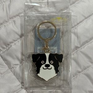 Charming Black and White Dog Keychain